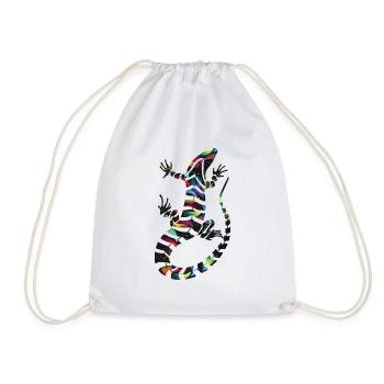 colorful salamander - Drawstring Bag - white - Front
