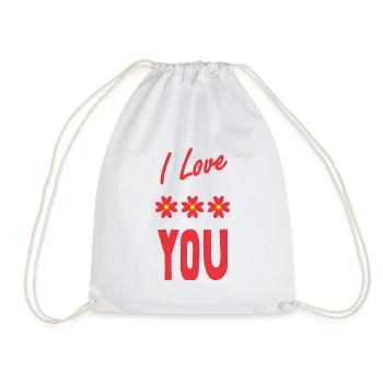 LOVE. COUPLE. JUST MARRIED. bachelorette party. SAINT VALENTINE. - Drawstring Bag - white - Front