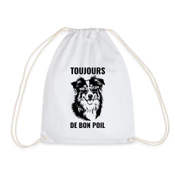 Toujours de bon poil | Humour Chien Lunette Soleil - Sac de sport léger - blanc - Devant