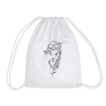 Lion floral dotwork art - Sac de sport léger - blanc - Devant