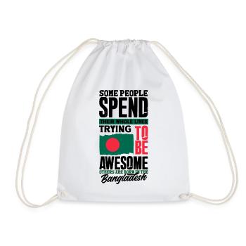 Bangladeshi Bangladesh Bangladeshi Flag Quote - Drawstring Bag - white - Front