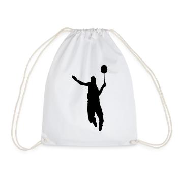 Tennis Badminton Badminton Player Gift - Drawstring Bag - white - Front