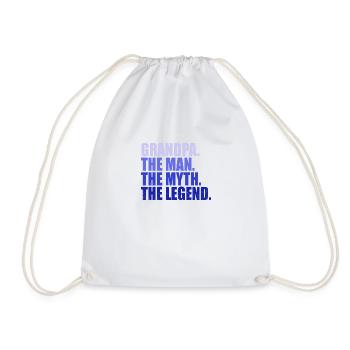 Grandpa man myth legend shirt grandpa gift - Drawstring Bag - white - Front
