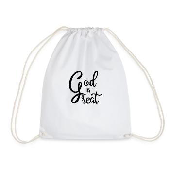GOTT IST GROß GOD IS GREAT CHRISTEN RELIGION - Turnbeutel - Weiß - Vorne