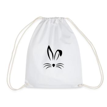 Rabbit - Drawstring Bag - white - Front