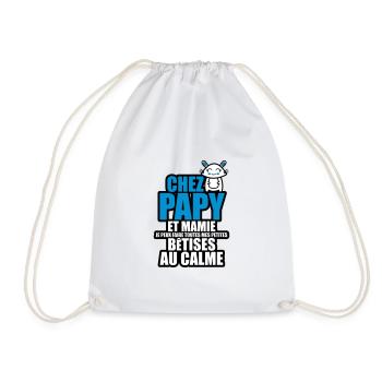 chez papy et mamie je peux faire toutes mes bêtise - Sac de sport léger - blanc - Devant