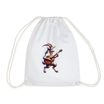 Cool Goat jouant de la conception de bande de guitare électrique - Sac de sport léger - blanc - Devant