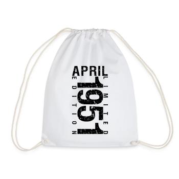 Birthday April 1951 April born in April 1951 - Drawstring Bag - white - Front
