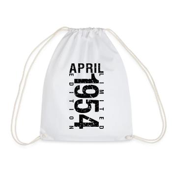Birthday April 1954 April born in April 1954 - Drawstring Bag - white - Front