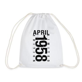 Birthday April 1958 April born in April 1958 - Drawstring Bag - white - Front