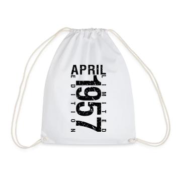 Birthday April 1957 April born in April 1957 - Drawstring Bag - white - Front