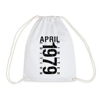 Birthday April 1979 April born in April 1979 - Drawstring Bag - white - Front