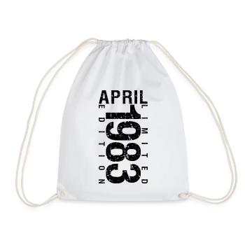 Birthday April 1983 April born in April 1983 - Drawstring Bag - white - Front