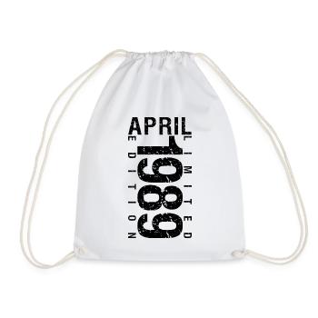 Birthday April 1989 April born in April 1989 - Drawstring Bag - white - Front