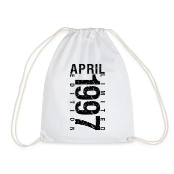 Birthday April 1997 April born in April 1997 - Drawstring Bag - white - Front