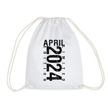 Birthday April 2024 April born in April 2024 - Drawstring Bag - white - Front