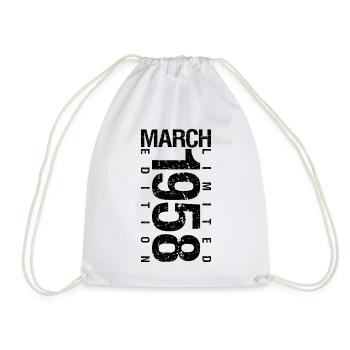 Anniversaire Mars 1958 Mars né en Mars - Sac de sport léger - blanc - Devant