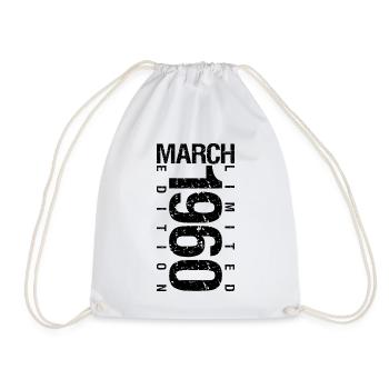 Anniversaire Mars 1960 Mars né en Mars - Sac de sport léger - blanc - Devant