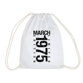 Anniversaire Mars 1975 Mars né en Mars - Sac de sport léger - blanc - Devant