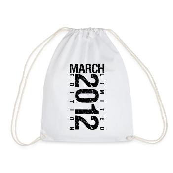 Birthday March 2012 March born in March - Drawstring Bag - white - Front