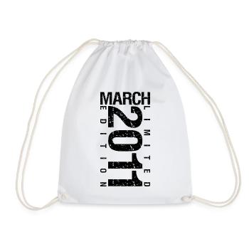 Birthday March 2011 March born in March - Drawstring Bag - white - Front