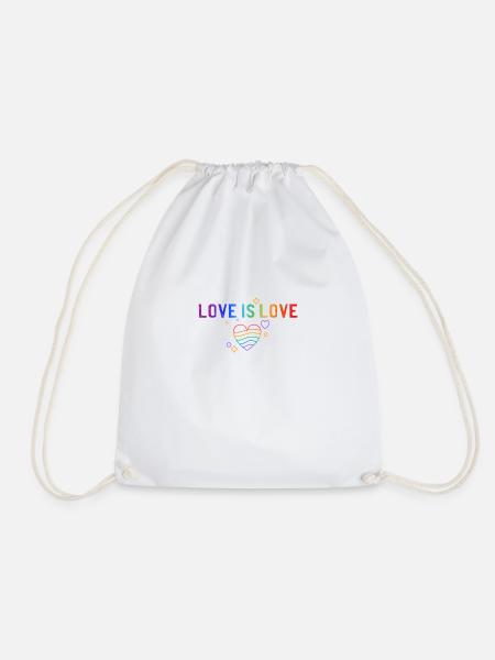 Love is love! Statement Gay Pride LGBTQI+ - Turnbeutel - Weiß