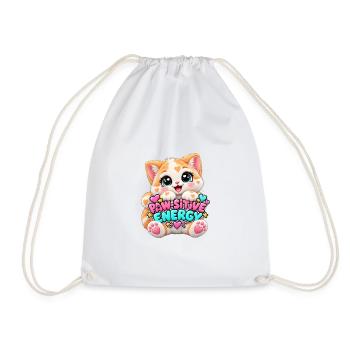 Paw Positive Energie Katze - Turnbeutel - Weiß - Vorne