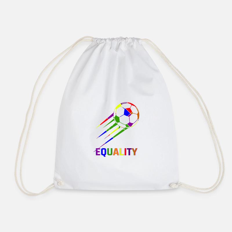 Fußball Regenbogen WM Equality - Turnbeutel - Weiß