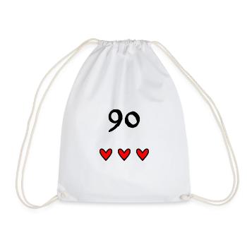 90 JAHRE. 90-jähriges JUBILÄUM. JUBILÄUM 90 JAHRE. JAHR - Turnbeutel - Weiß - Vorne