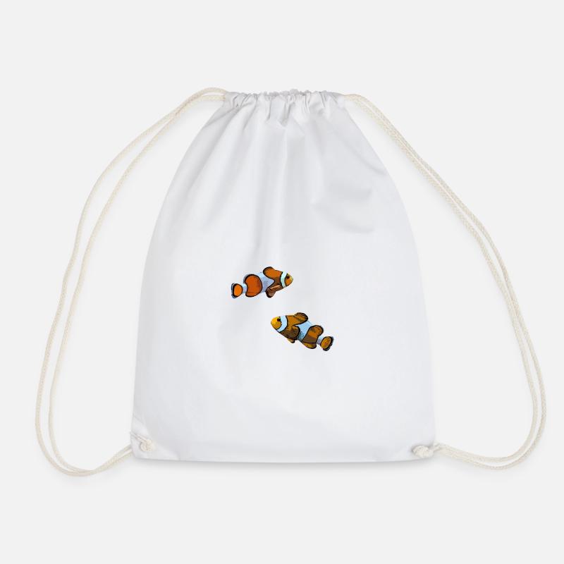 0029 Clown fish - Drawstring Bag - white