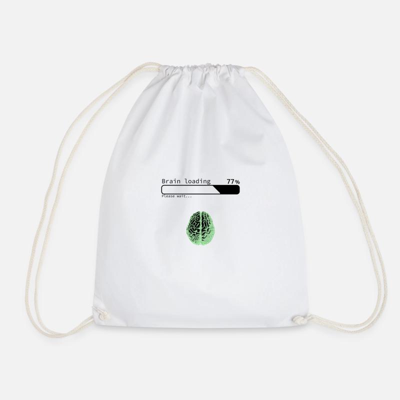 Brain Loading - Drawstring Bag - white