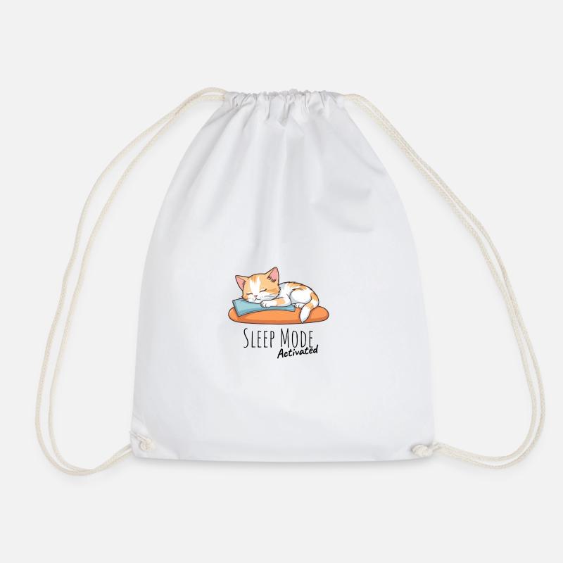 Sleep Mode Activated - Drawstring Bag - white