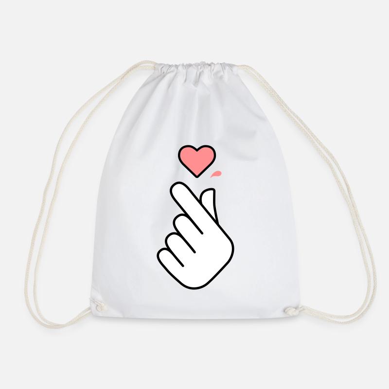 K-pop symbole de la main avec cœur - Sac de sport léger - blanc