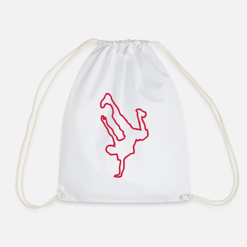 break dance hip hop danseur9 - Drawstring Bag - white