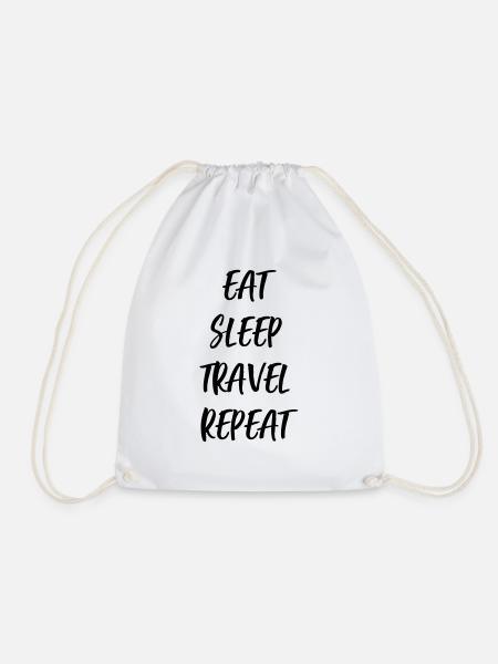 Eat Sleep Travel Repeat - Turnbeutel - Weiß