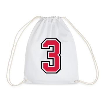 sports jersey number 3 three - Sac de sport léger - blanc - Devant