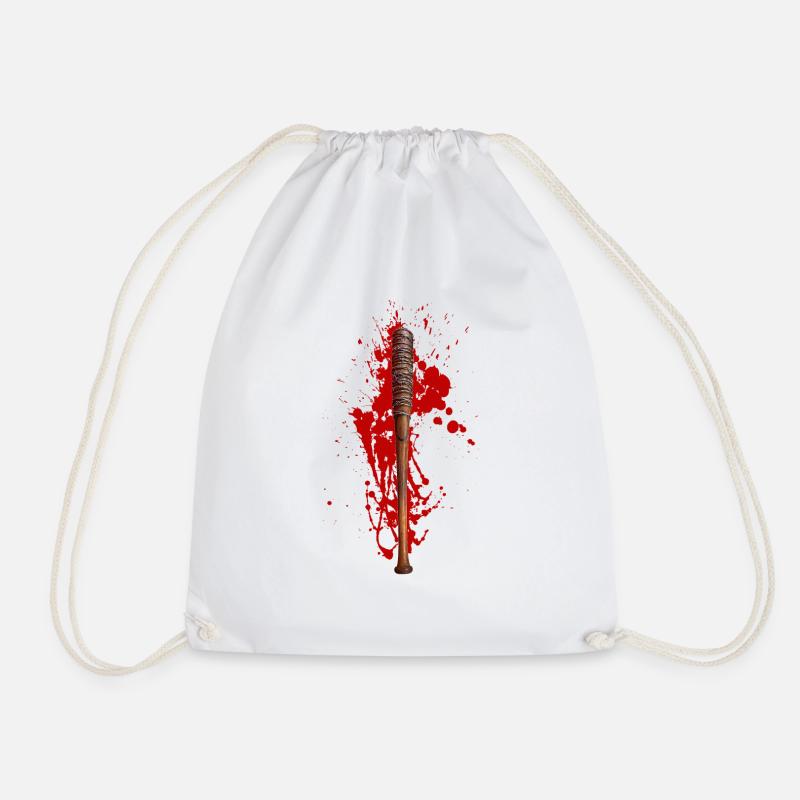 Lucille - barbed wire baseball bat - Drawstring Bag - white