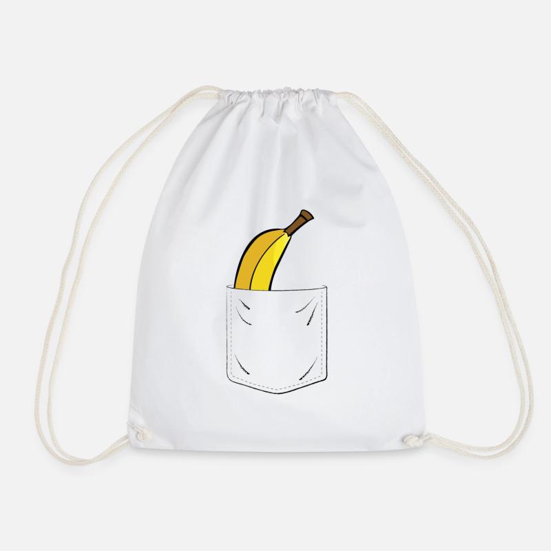 Banana in the pocket - Drawstring Bag - white