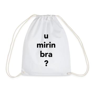 u mirin bra - Drawstring Bag - white - Front