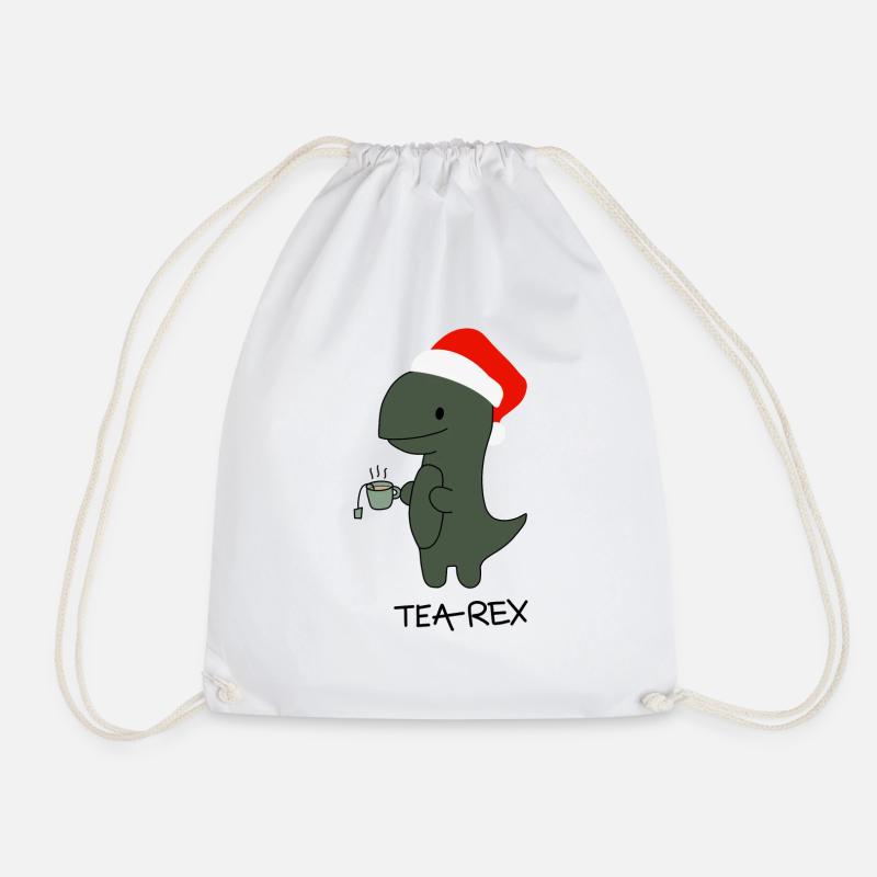 Tea-rex mit Weihnachtsmütze - Turnbeutel - Weiß