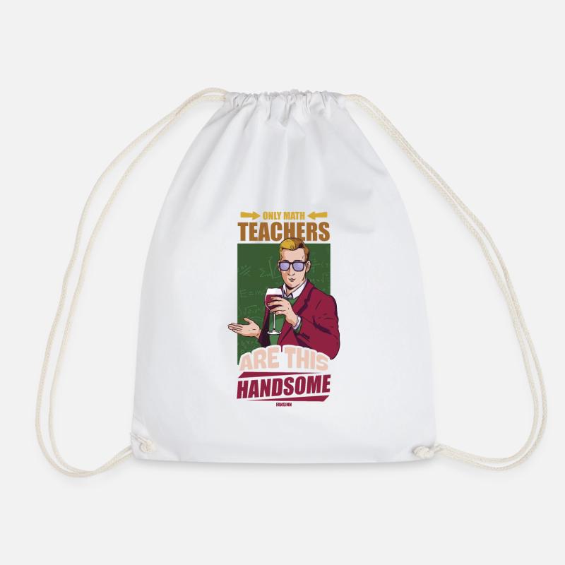 Mathematics - Drawstring Bag - white