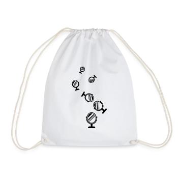 Mirror Icon Silhouette - Drawstring Bag - white - Front