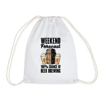 Weekend Forecast 100% Chance Of Beer Brewing Craft - Turnbeutel - Weiß - Vorne