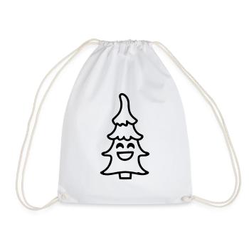 Christmas tree smile Christmas tree Christmas - Drawstring Bag - white - Front