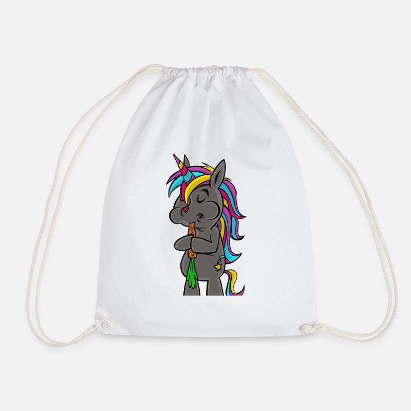 horse - Drawstring Bag - white