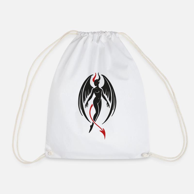 Devil - Drawstring Bag - white