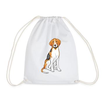 Sitting foxhound - Drawstring Bag - white - Front