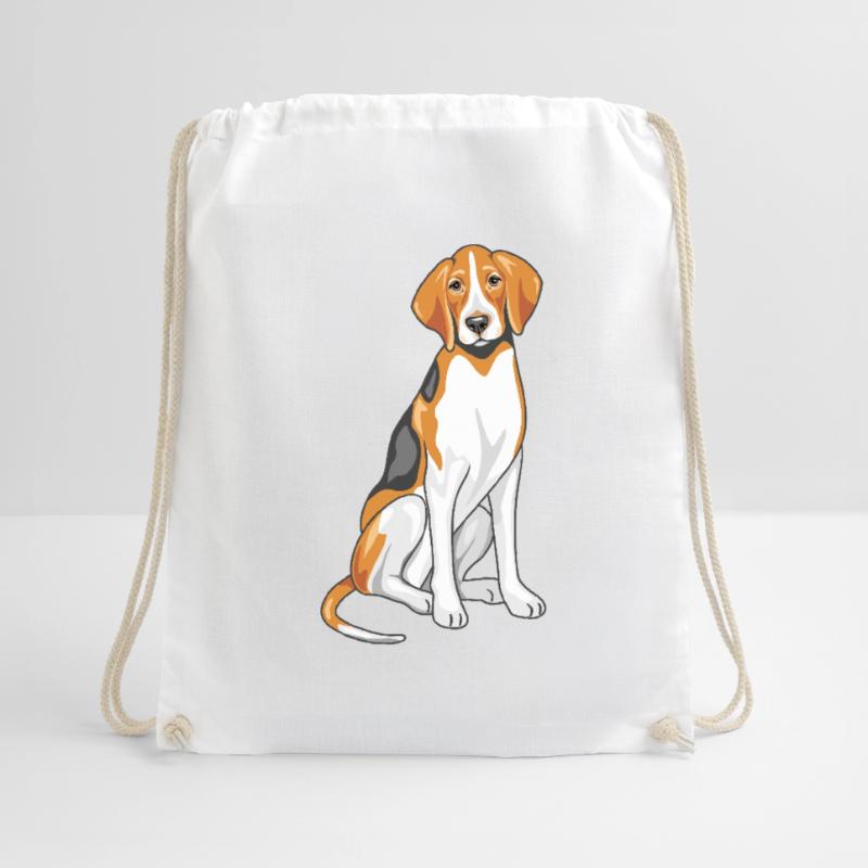 Sitting foxhound Drawstring Bag