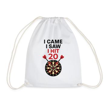 Fléchettes Humour Score 20, I Came I Saw I Hit 20 - Sac de sport léger - blanc - Devant