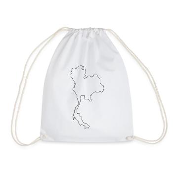 Thailand map outline - Drawstring Bag - white - Front